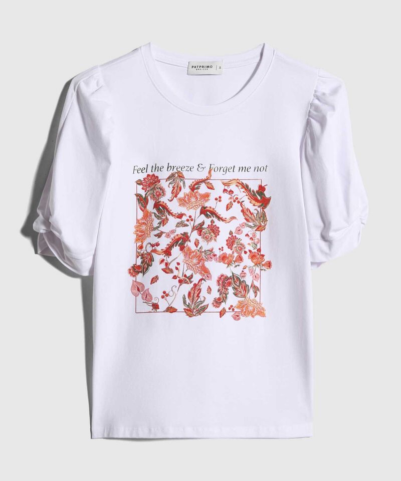 Camiseta Estampada con Ruche