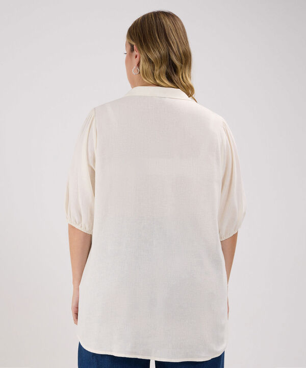Camisa Unicolor Con Manga Bombacha