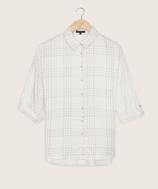 Camisa A Cuadros Manga Larga Para Mujer