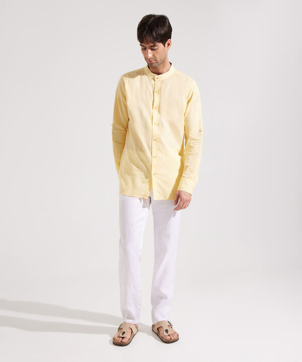 Camisa Manga Larga con Cuello Mao