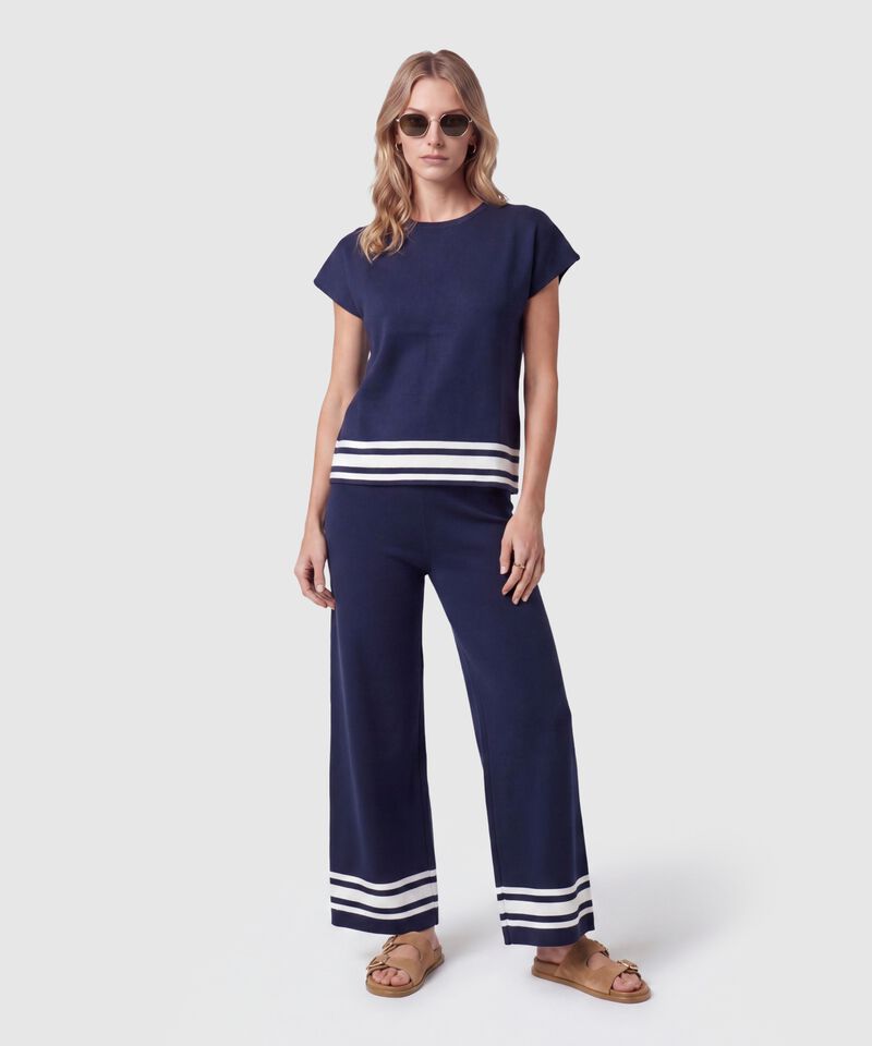 Pantal&oacute;n Fluido A Rayas Para Mujer