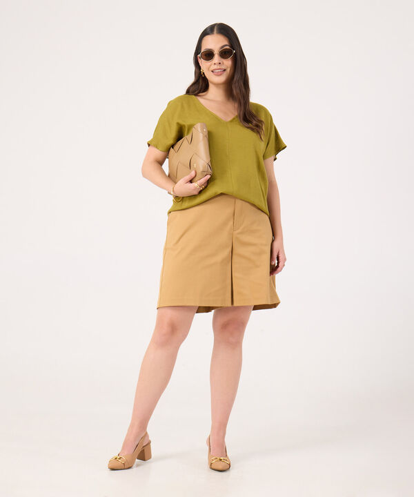 Blusa Manga Corta Unicolor image number null