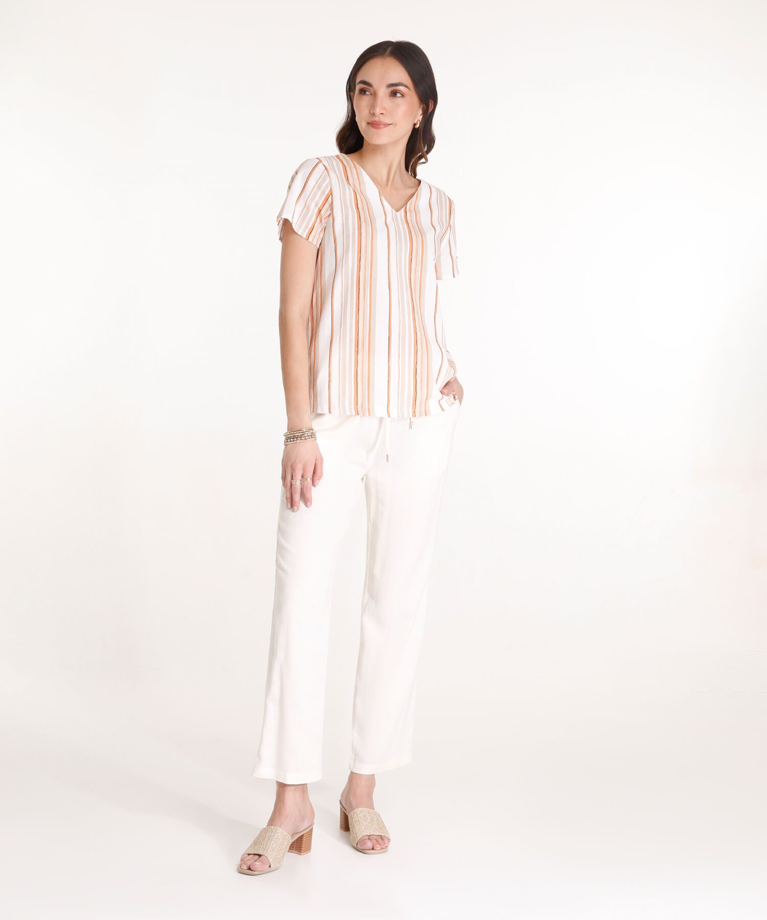 Blusa Estampada De Corte Recto Mujer