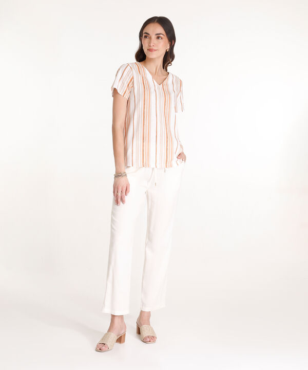 Blusa Estampada De Corte Recto Mujer
