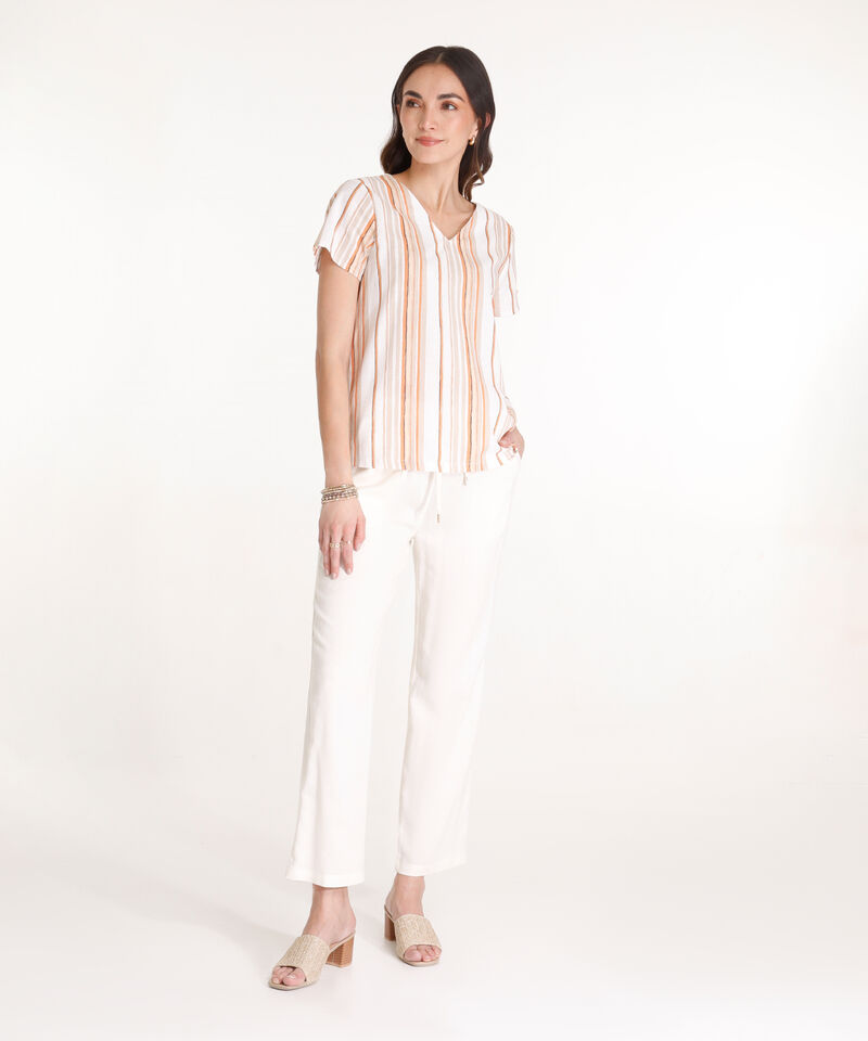 Blusa Estampada De Corte Recto Mujer