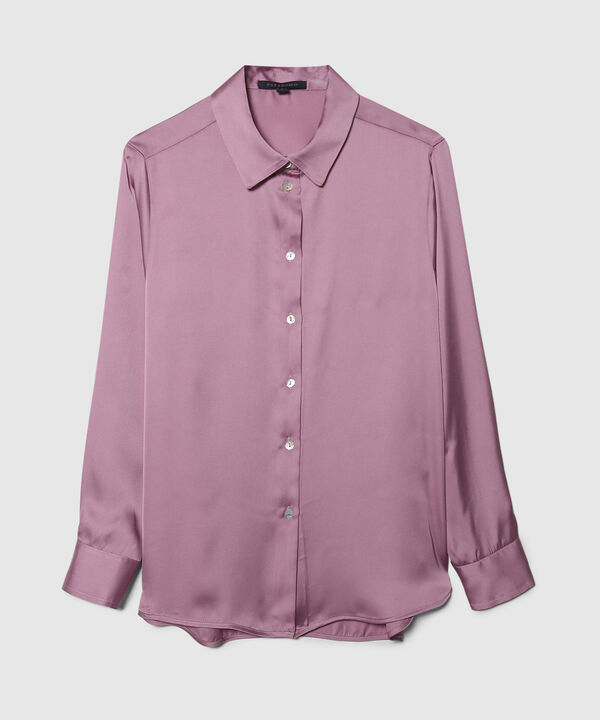 Camisa Unicolor Manga Larga En Satin