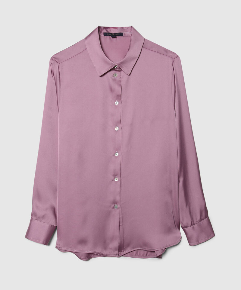 Camisa Unicolor Manga Larga En Satin