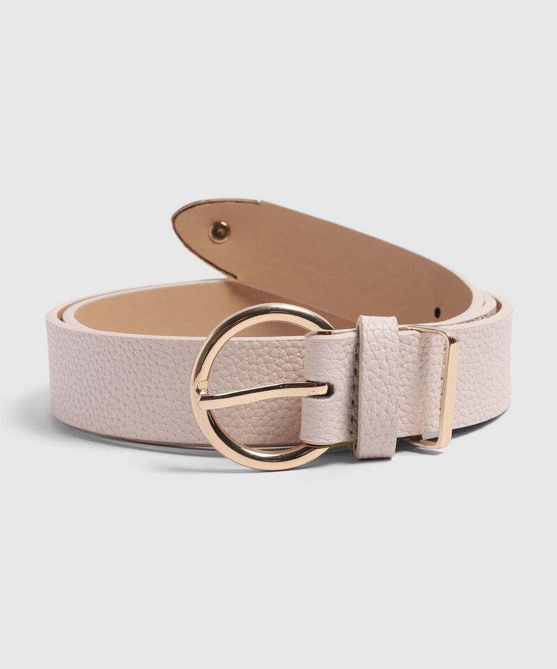 Cinturón Texturizado Para Mujer Con Hebilla Redonda