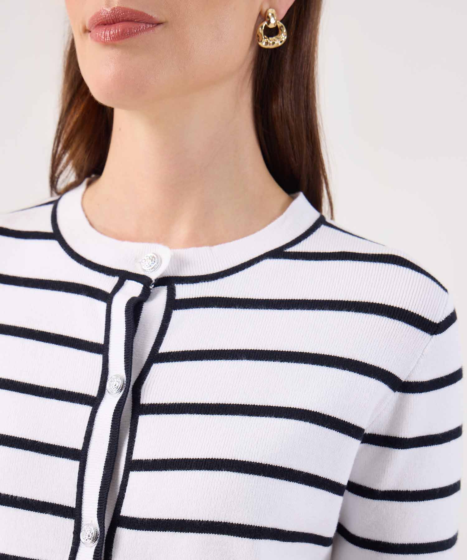 Camiseta A Rayas Con Botones 