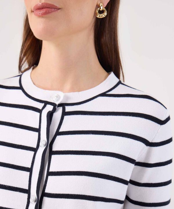 Camiseta A Rayas Con Botones  image number null
