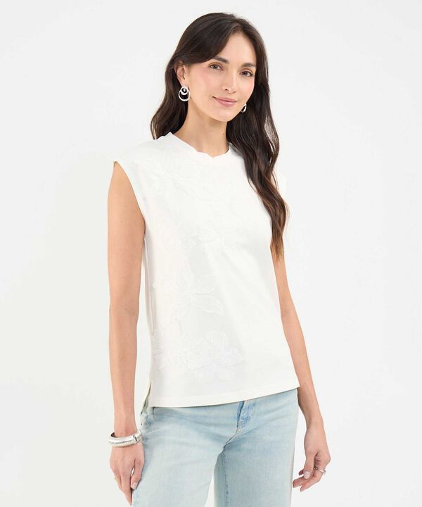 Camiseta con Apliques Florales image number null