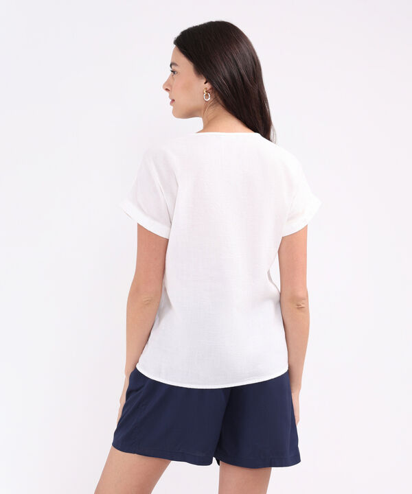 Blusa Manga Corta Unicolor