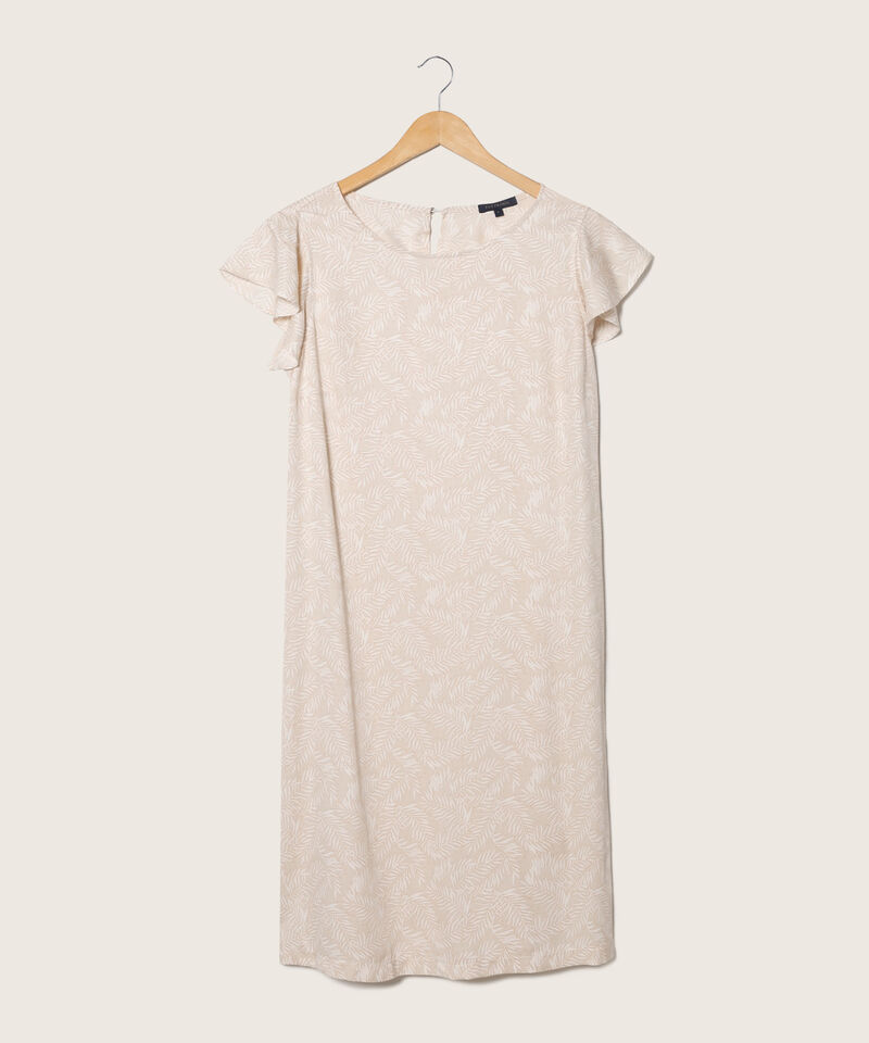 Vestido Estampado Manga Corta Con Vuelo