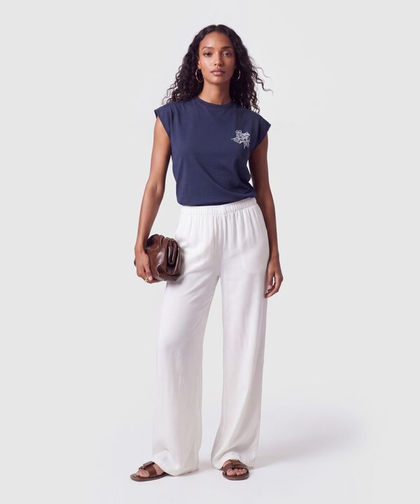 Camiseta Con Bordado Para Mujer