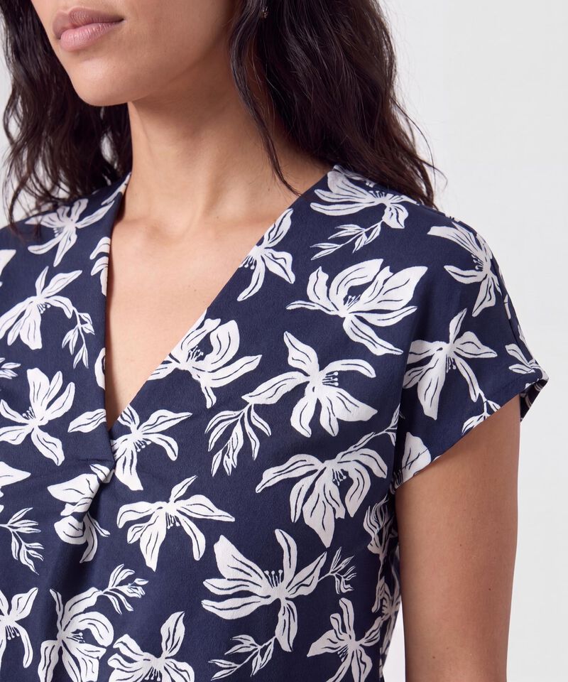 Camiseta Manga Casquillo Escote V Mujer