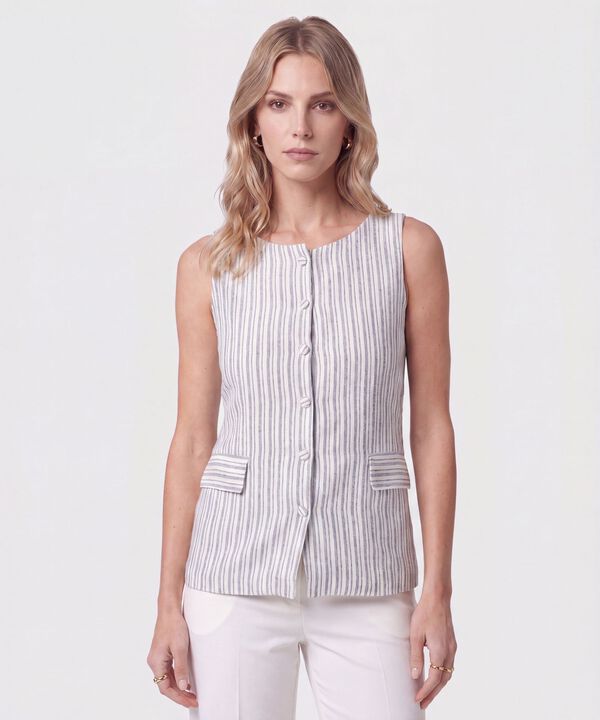 Blusa Alargada Con Botonadura Para Mujer