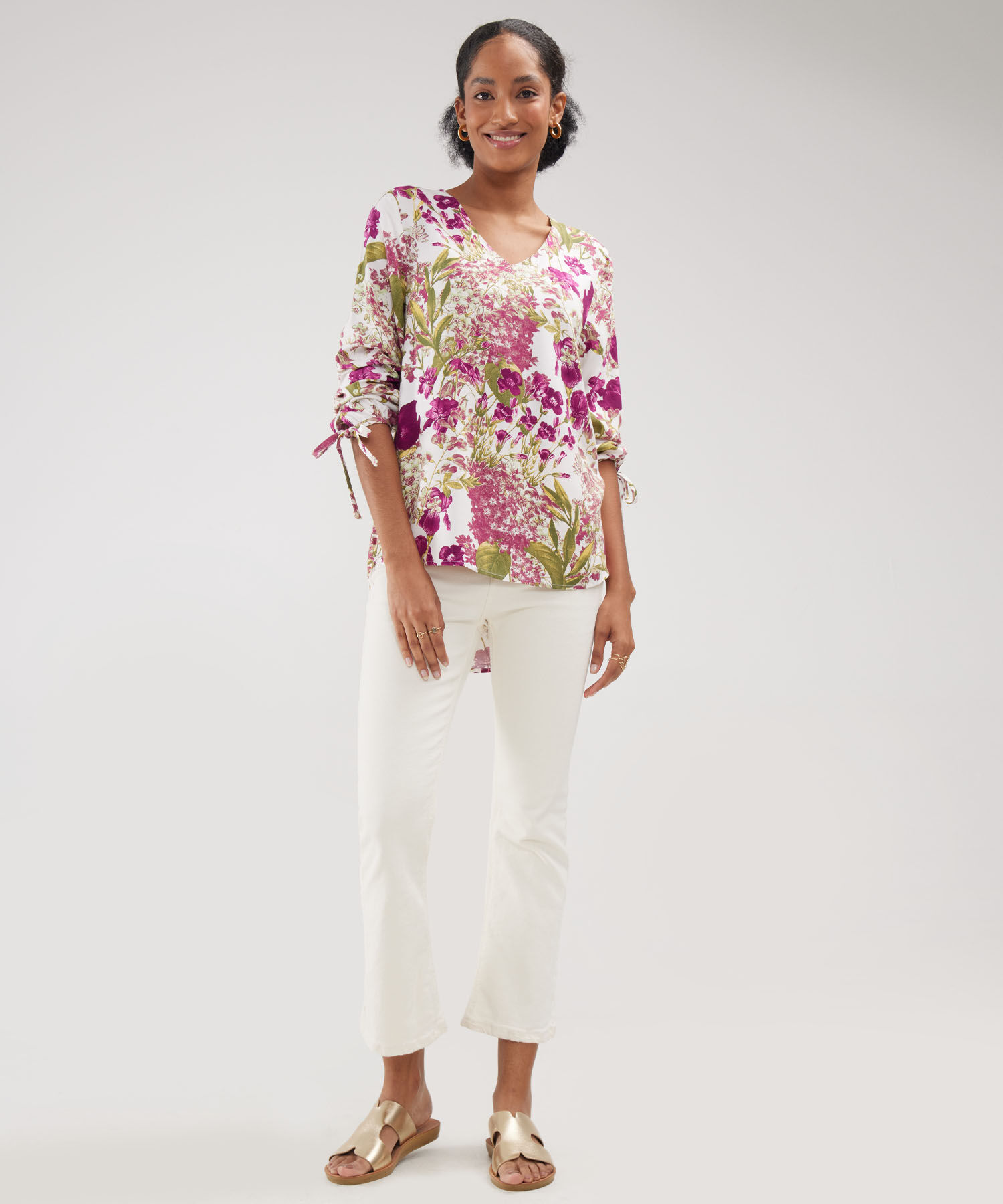 Blusa Estampada Escote V