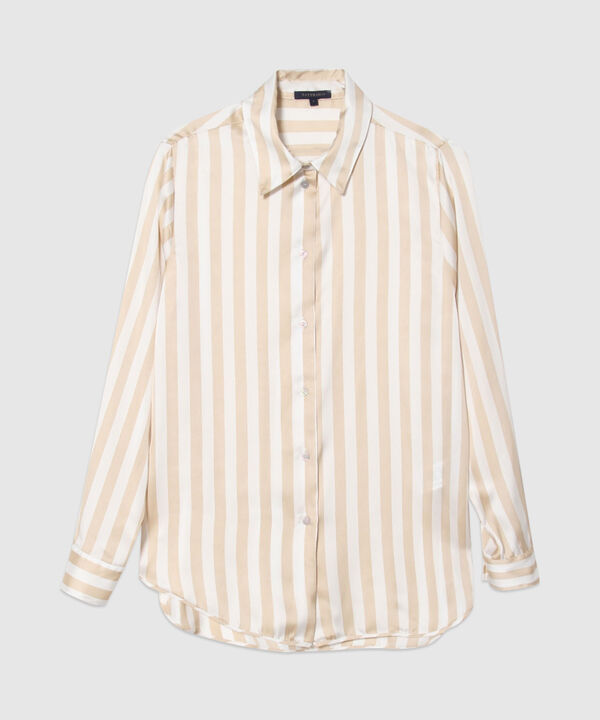 Camisa a Rayas en Satín image number null