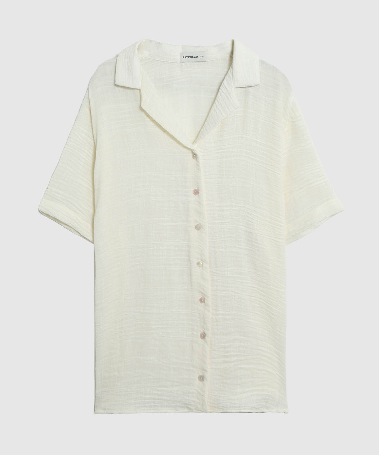 Camisa Manga Corta Cuello Solapa Para Mujer Curvy