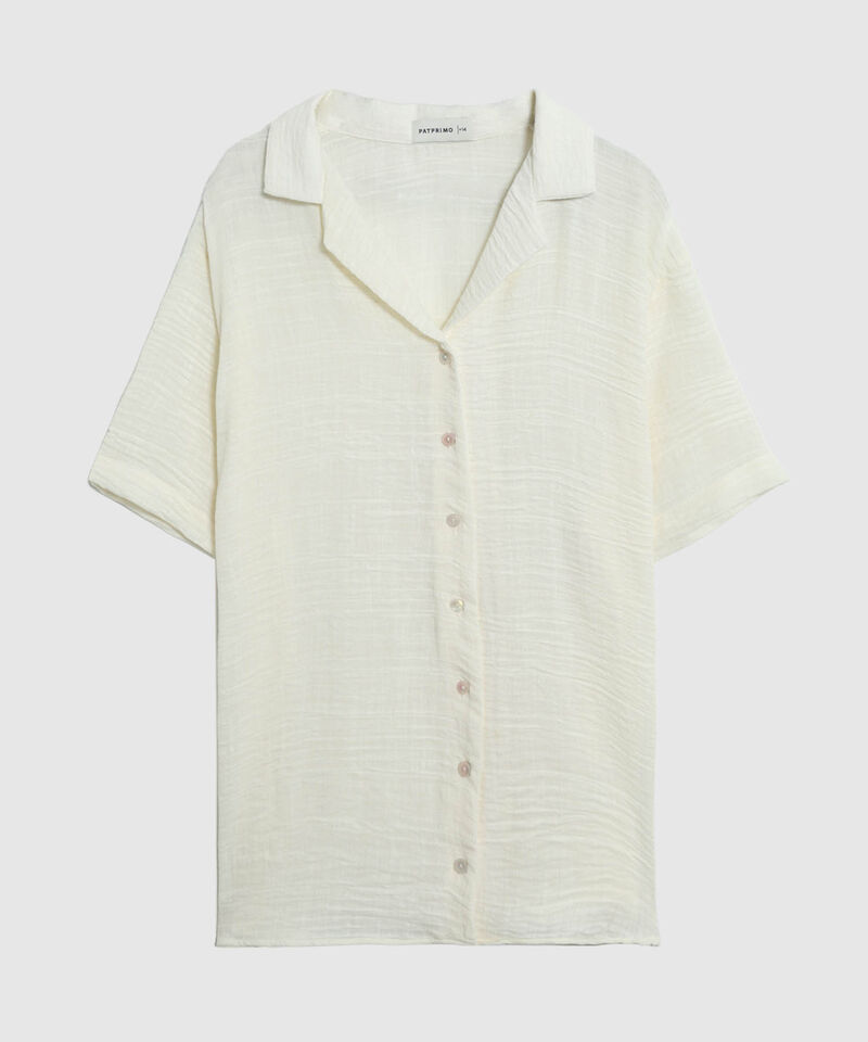 Camisa Manga Corta Cuello Solapa Para Mujer Curvy