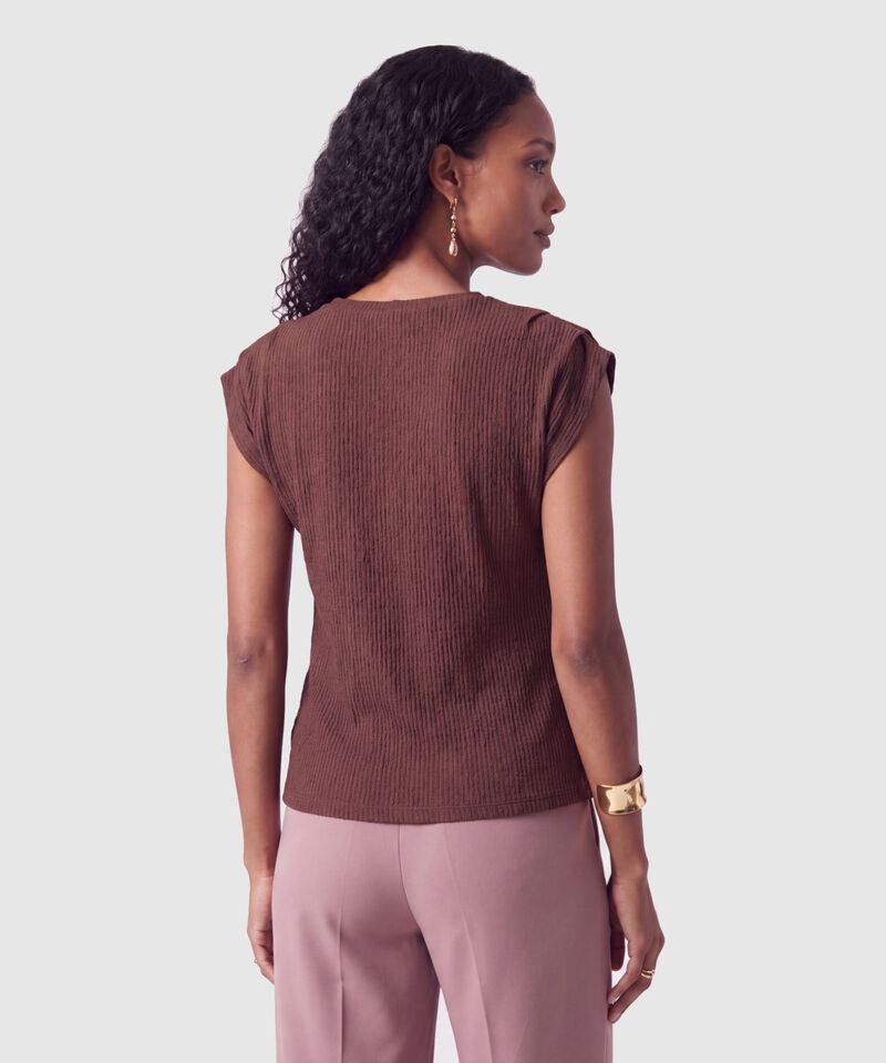 Camiseta De Textura Rib Para Mujer