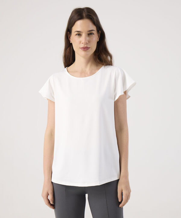 Camiseta Unicolor Con Detalle En Mangas  image number null