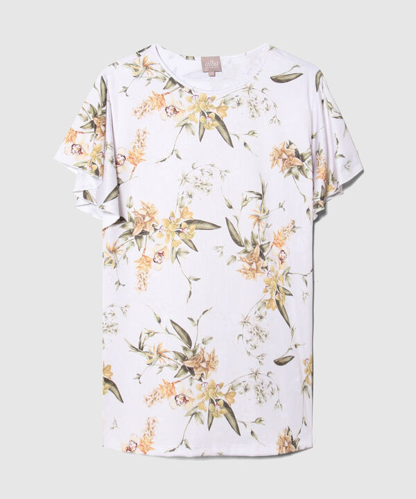 Camiseta Cuello Redondo Con Manga Corta Volada
