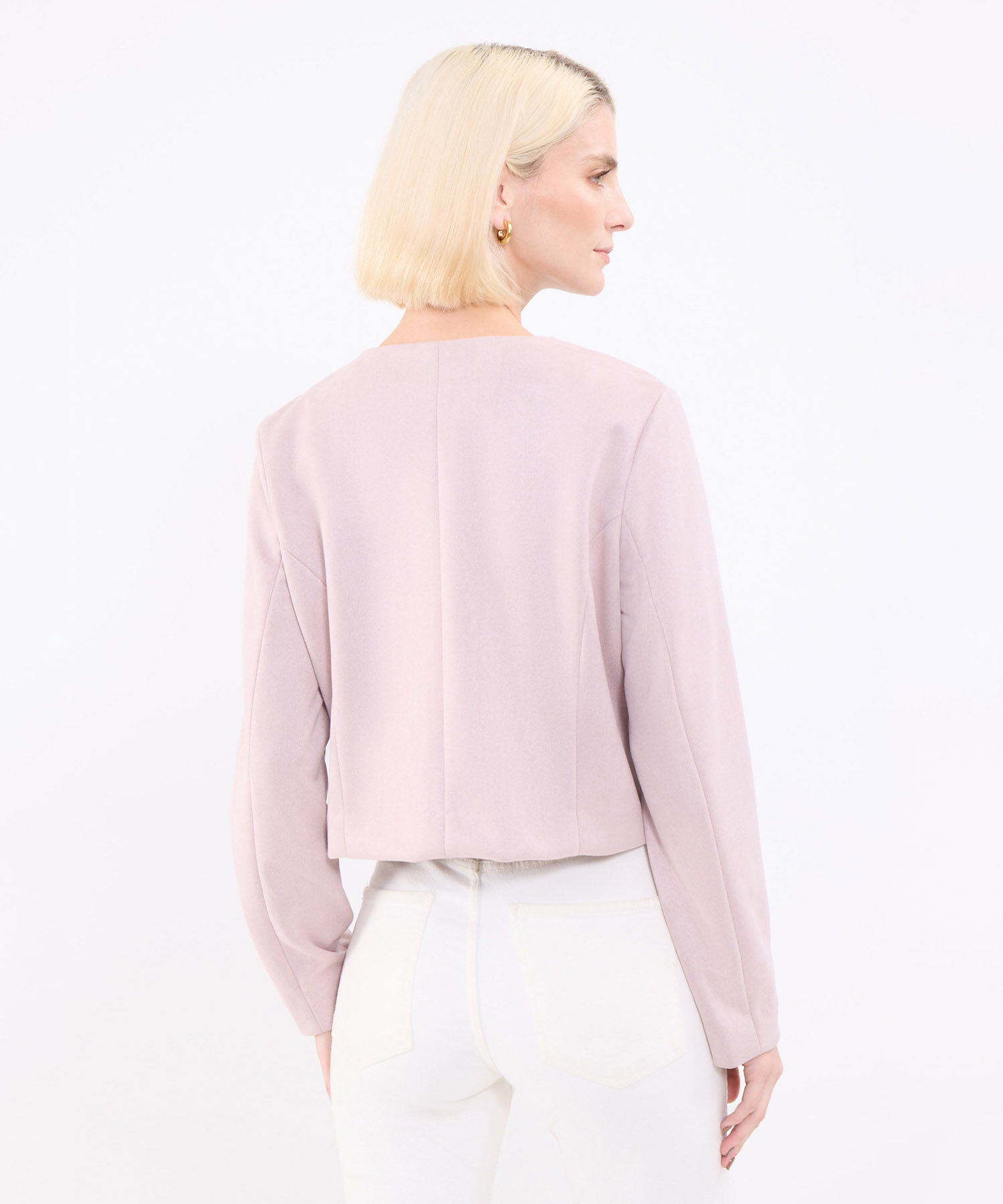 Chaqueta Unicolor Para Mujer