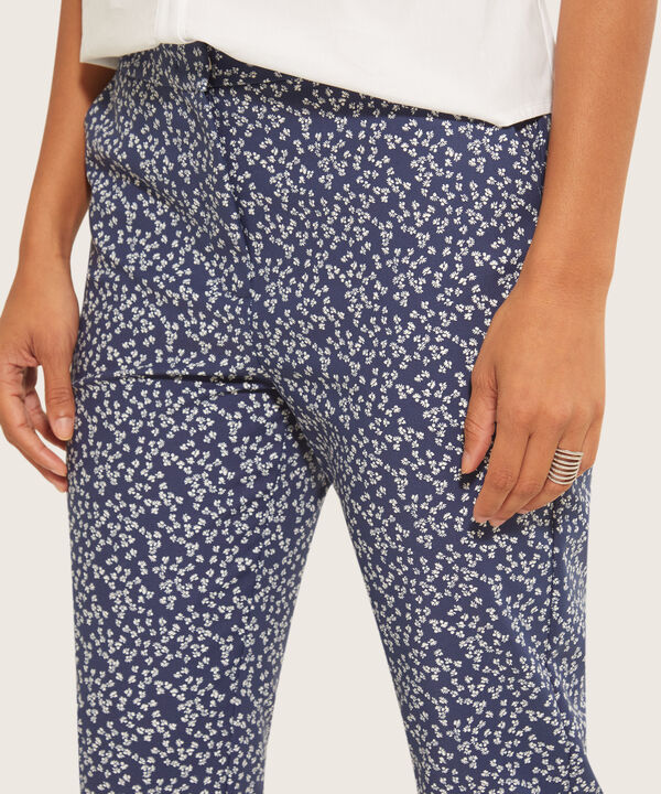 Pantalón Clásico Estampado Con Elástico Unicolor En Pretina image number null
