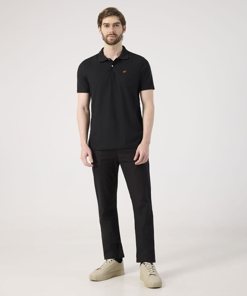 Polo Unicolor Con Bolsillo
