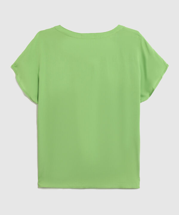 Blusa Manga Corta Con Escote En V image number null