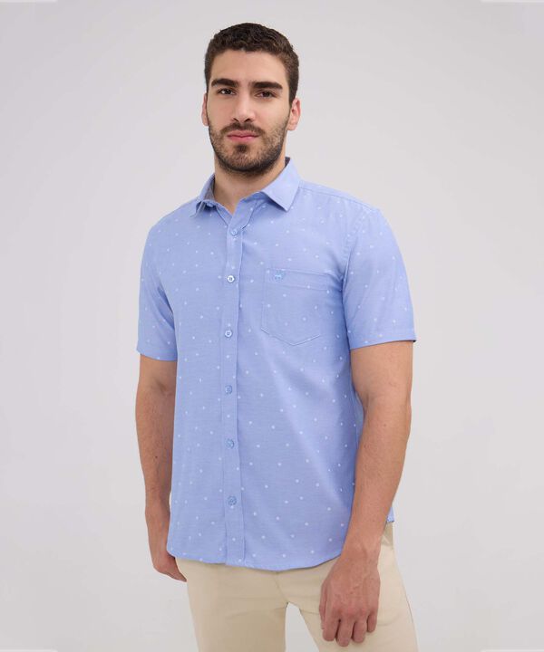 Camisa Manga Corta Estampada Con Bolsillo