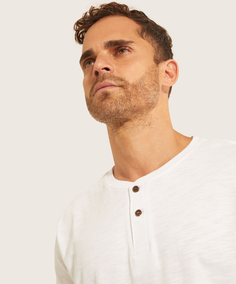 Camiseta Henley De Manga Corta