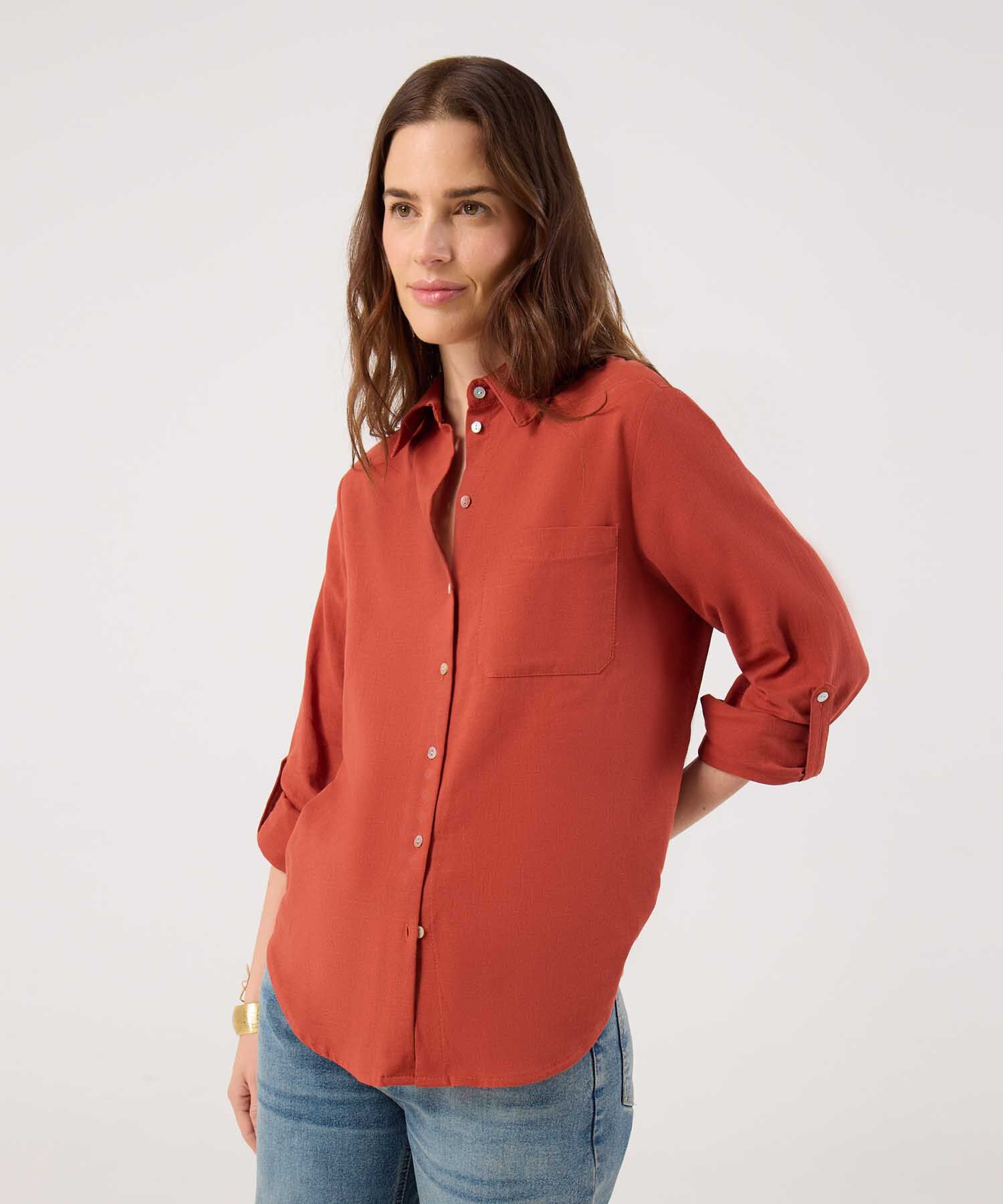 Camisa Manga Larga Con Bolsillo