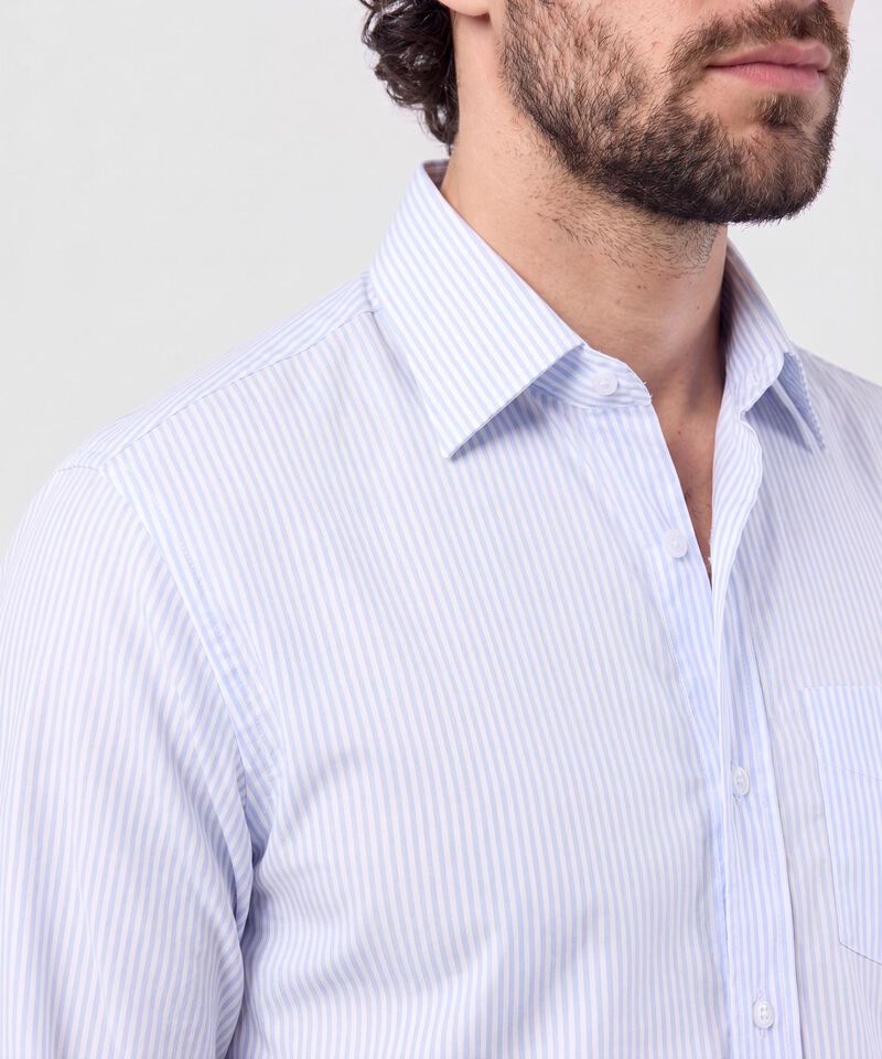 Camisa A Rayas Manga Larga Para Hombre