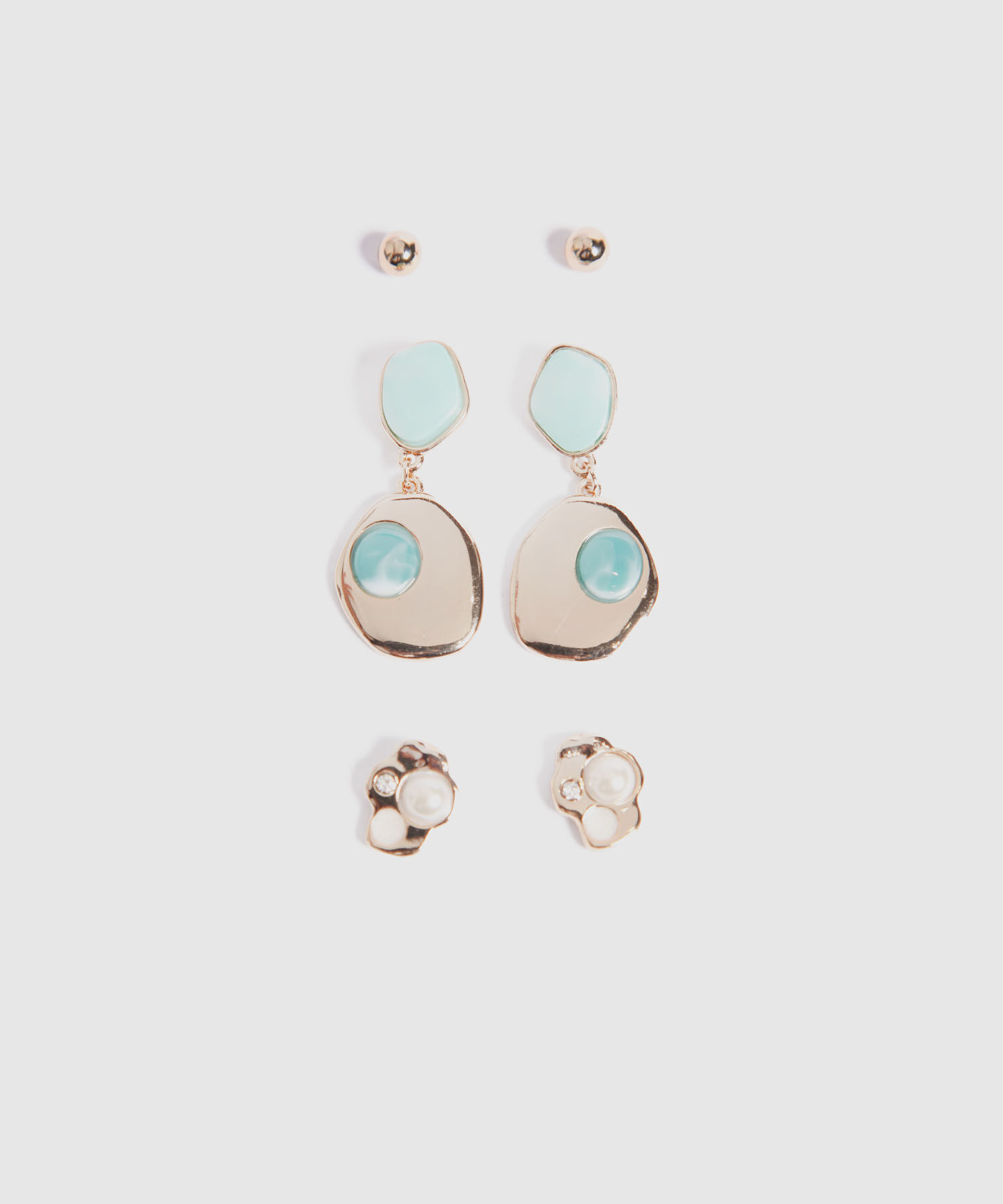 Aretes Set X 3 Pares De Aretes Ref. Kf231-0120.