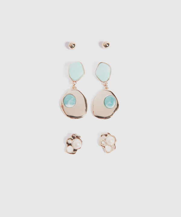 Aretes Set X 3 Pares De Aretes Ref. Kf231-0120.