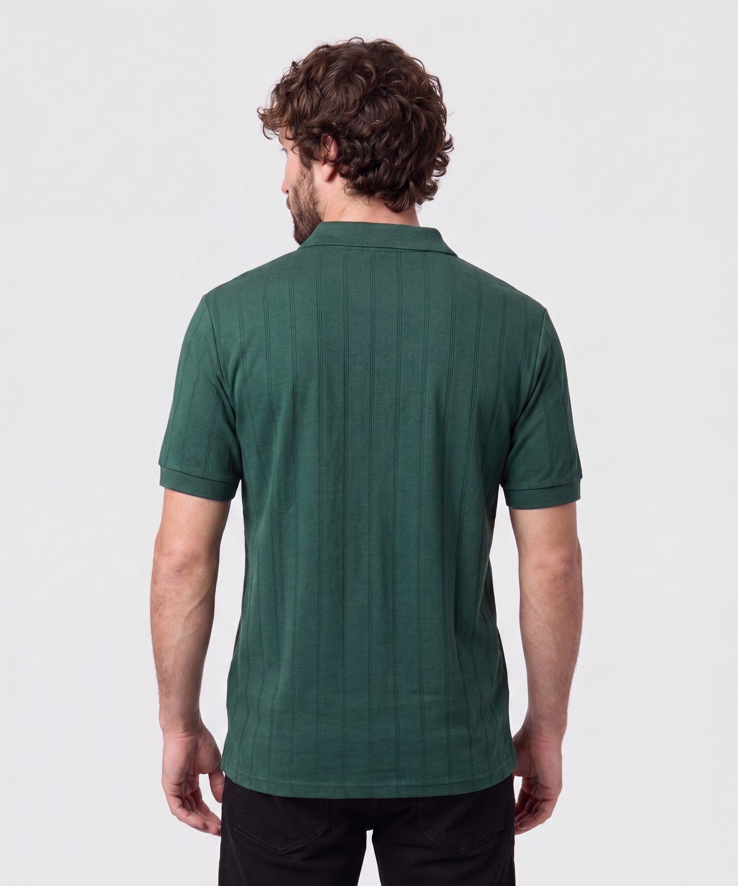 Polo Con Relieve Vertical Para Hombre