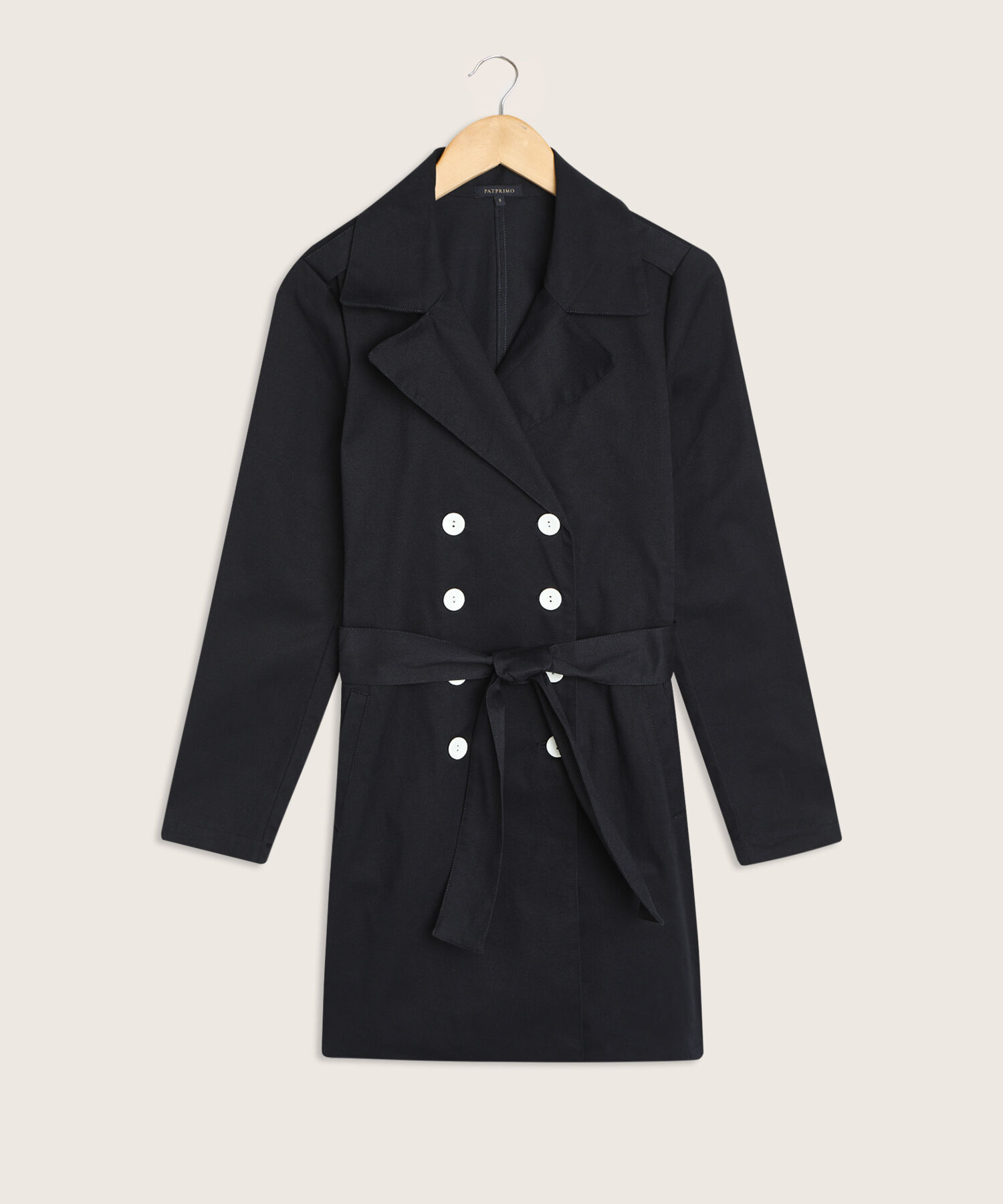 Chaqueta Cruzada Con Cintur&oacute;n Para Mujer