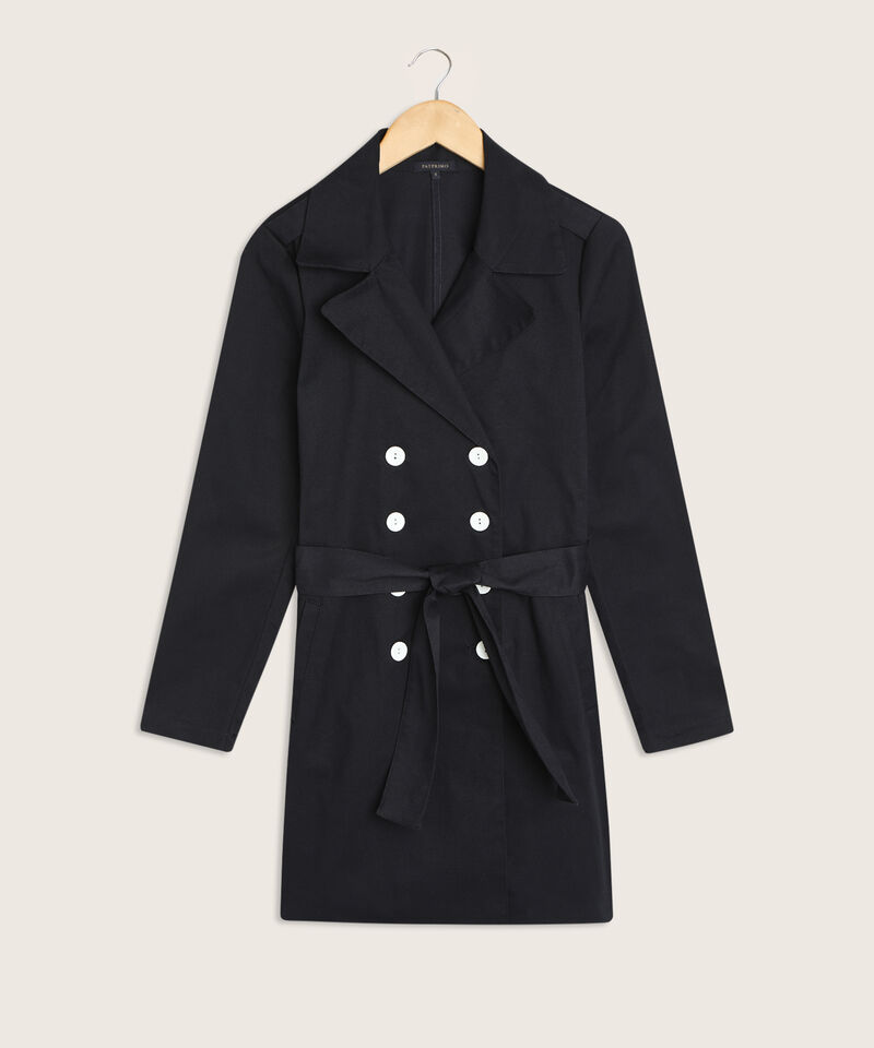 Chaqueta Cruzada Con Cintur&oacute;n Para Mujer