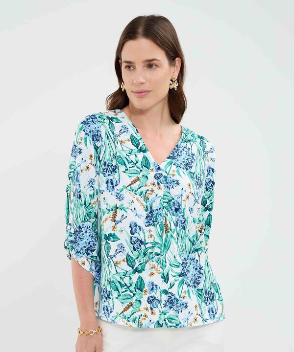 Blusa manga 3/4 estampada para mujer image number null