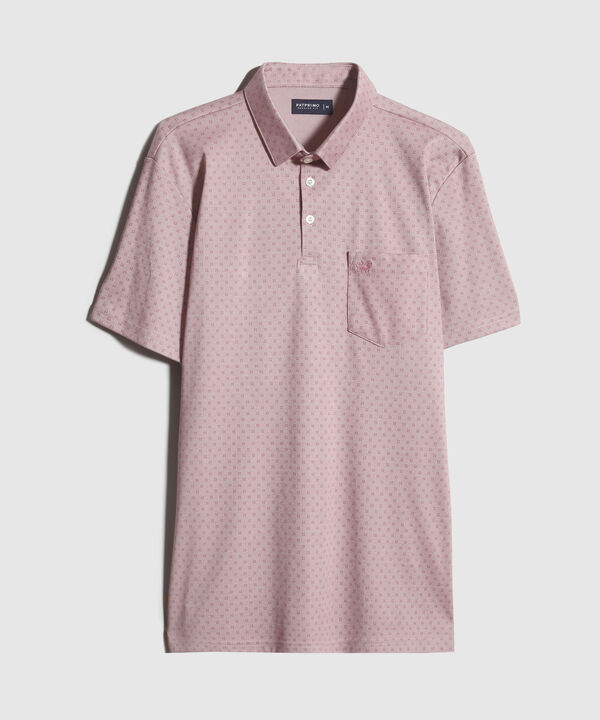 Polo Estampada Cuello Maquina Con Bolsillo 