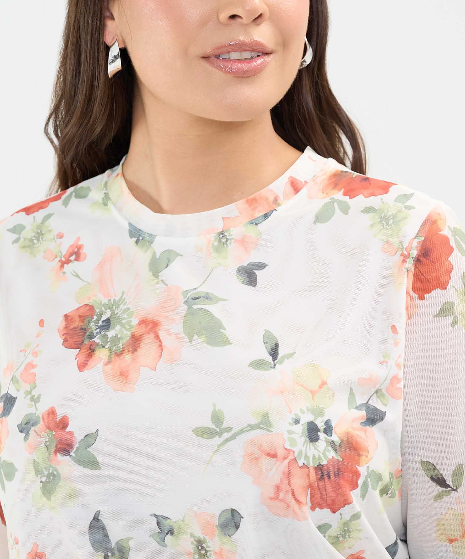 Camiseta Estampada en Mesh