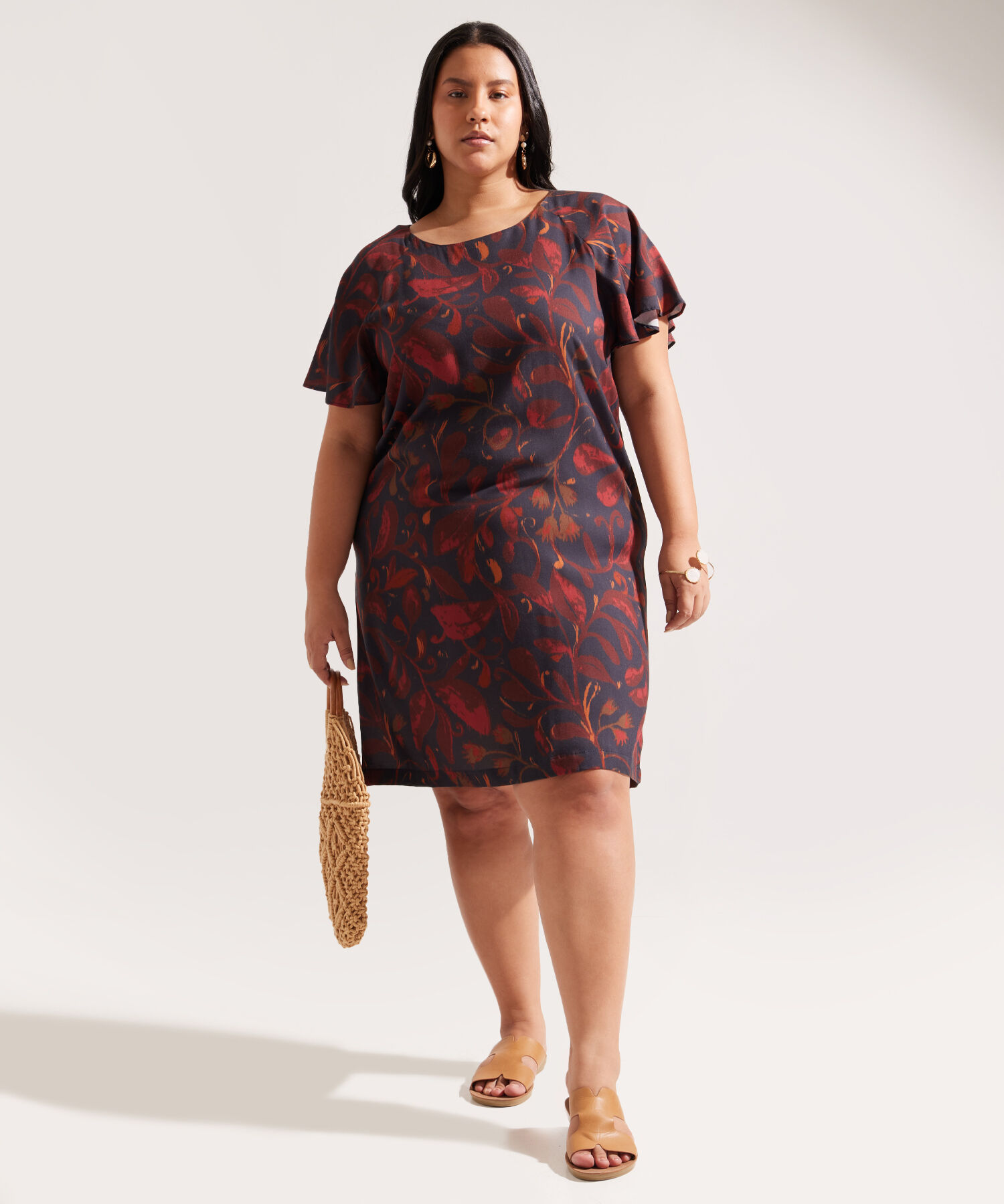 Vestido Corto Con Estampado De Flores