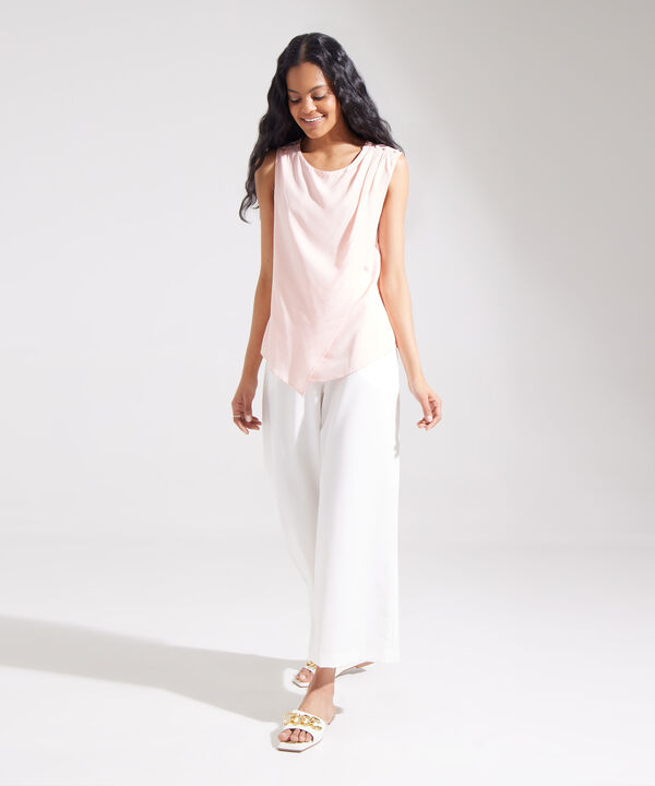 Blusa Manga Sisa Con Botonadura En Hombro