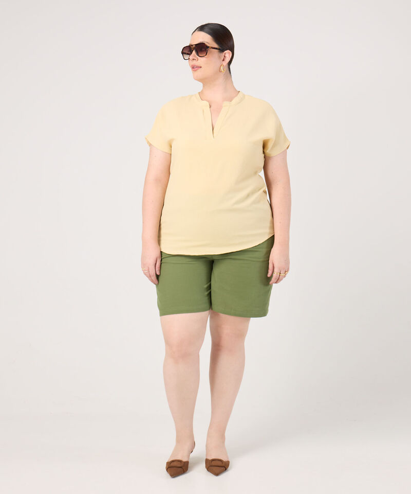 Blusa Con Cuello En V Para Mujer Curvy