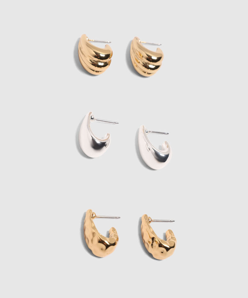 Set X3 Candongas Texturizadas Para Mujer