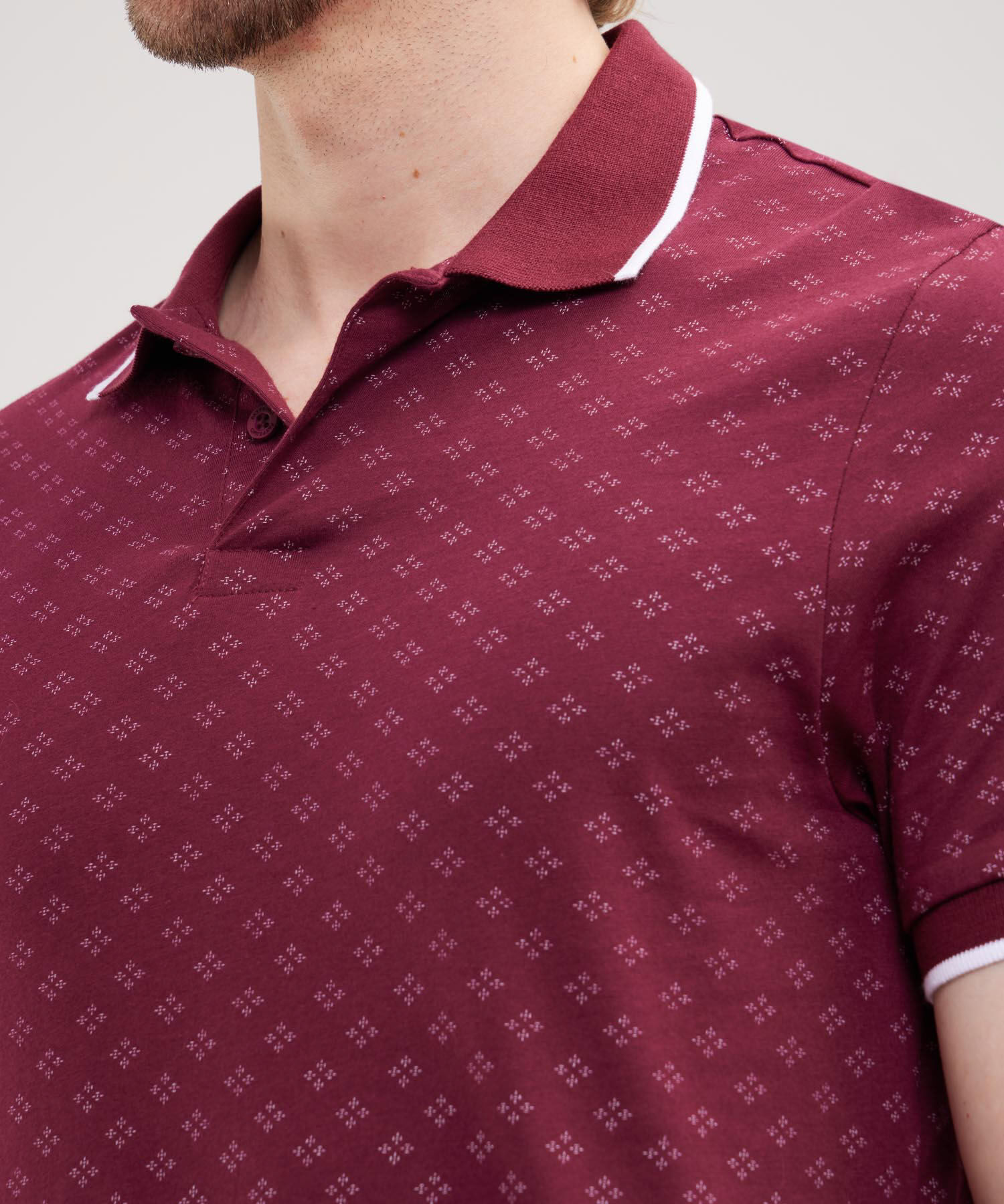Polo Estampada, Cuello Tejido