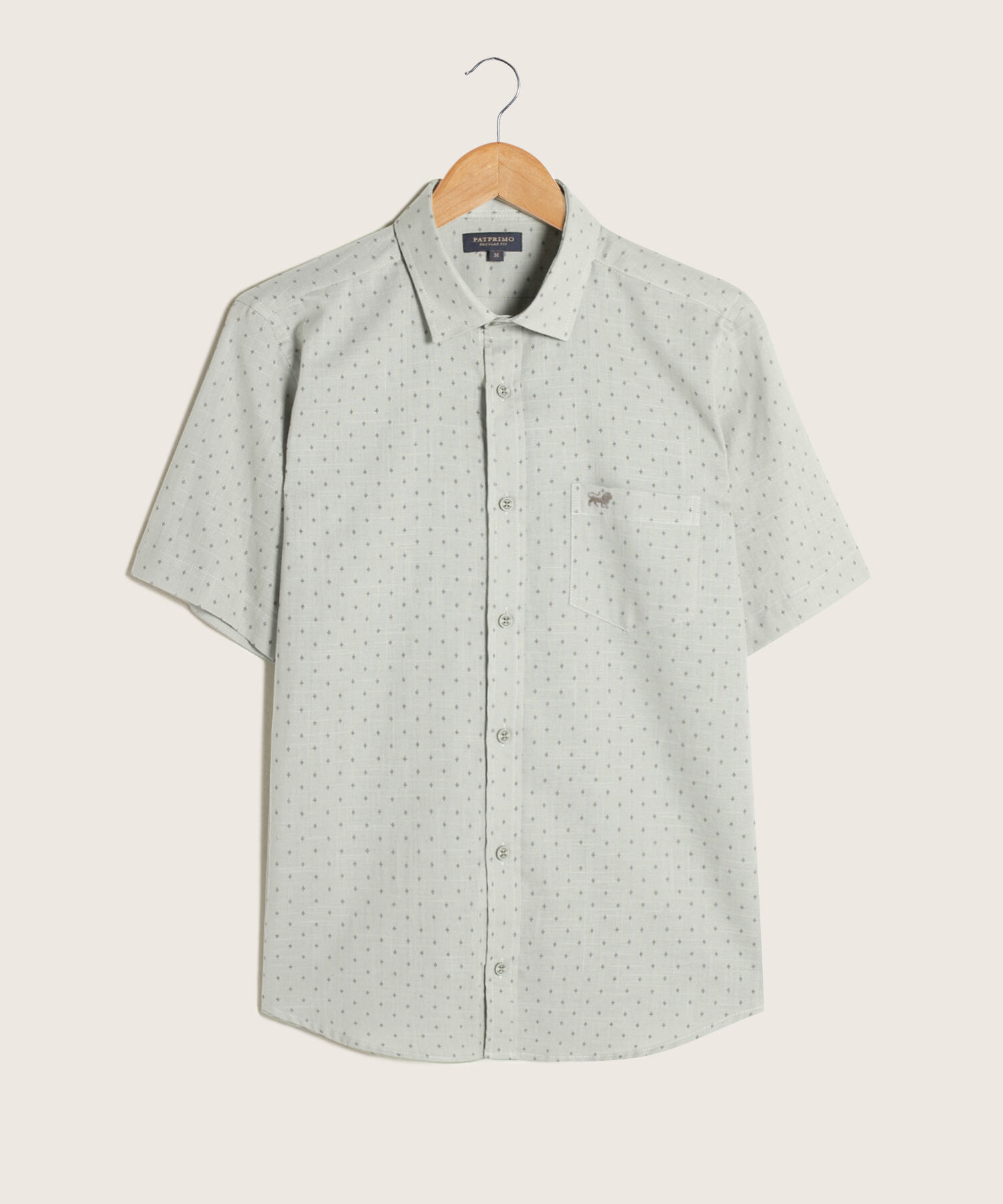 Camisa Estampada Manga Corta Con Bolsillo Y Silueta Regular Fit, Sunset Dust Línea Moda