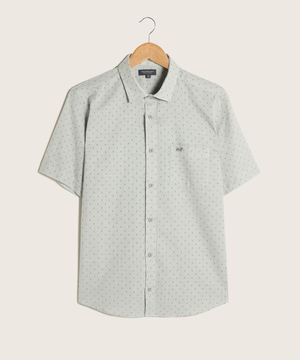 Camisa Estampada Manga Corta Con Bolsillo Y Silueta Regular Fit, Sunset Dust Línea Moda